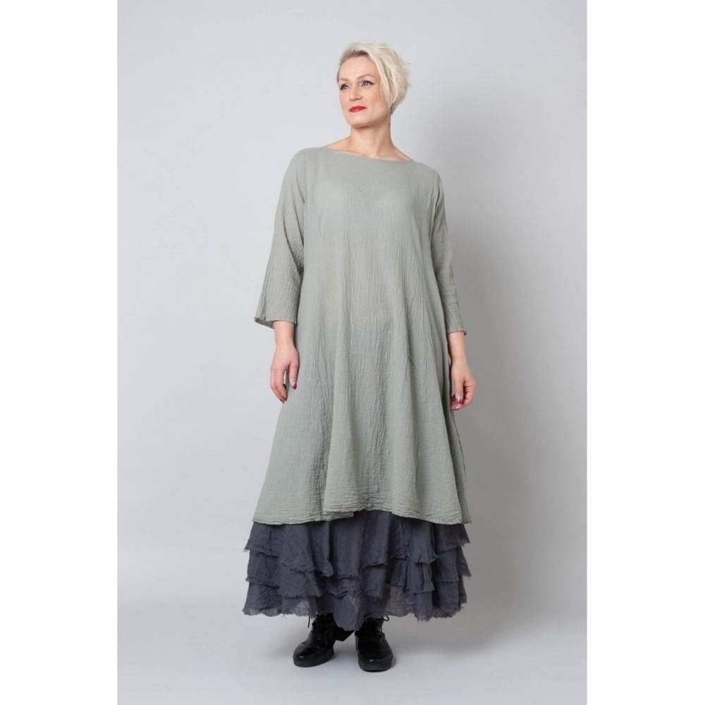 PRIVATSACHEN Identater Dress Womens 2 Sage Green Excellent Organic Cotton Gauze